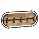 Wall-mounted Coat Rack with 5 Hooks Solid Wood Rough Mango 4013506