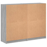 Bookcase with Doors Grey Sonoma 136x37x109 cm Engineered Wood 3206515