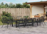 Garden Dining Set 9 pcs Black Poly Rattan 3380847