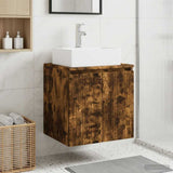 Wall-Mounted Sink Vanity Smoked Oak 49.5 x 41 x 62.5 cm 890417