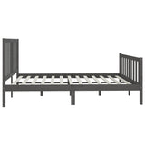 Bed Frame without Mattress Grey 200x200 cm Solid Wood 3106855