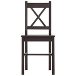 7 Piece Dining Set Pinewood Dark Brown 283377