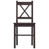7 Piece Dining Set Pinewood Dark Brown 283377
