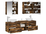 Bathroom Cabinet Set 5 pcs Smoked Oak Engineered Wood 3406675