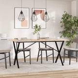 ZNTS Dining Table X-Frame 160x80x75.5 cm Solid Wood Pine and Steel 3282765