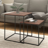 Coffee Table Set 2 pcs Engineered Wood and Metal 343112