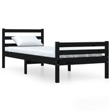 Bed Frame without Mattress Black Solid Wood 90x200 cm 814808