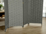 4-Panel Room Dividers, Wave Fibre Freestanding Folding Privacy Screen Panels, Partition Wall Divider T3398P344649