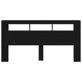 ZNTS Storage Headboard with LED Lights Black Oak 200x18,5x103,5 cm 863116