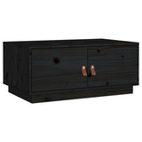 Coffee Table Black 80x50x35 cm Solid Wood Pine 818254