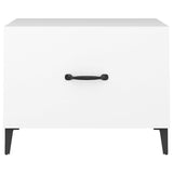 Coffee Table with Metal Legs 2 pcs White 50x50x40 cm 812727