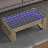 Coffee Table with Infinity LED Sonoma Oak 90x53x30 cm 847639