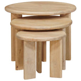 Nesting Coffee Tables 3 pcs Black Solid Mango Wood 4104657