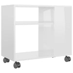 ZNTS Side Table High Gloss White 70x35x55 cm Engineered Wood 802126