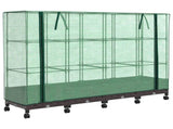 Garden Planter with Greenhouse Cover&Wheels 4 pcs Brown PP 3423138