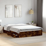 Bed Frame with Drawers without Mattress Smoked Oak 120x190 cm Small Double 3280703