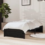 Bed Frame without Mattress Black Solid Wood 75x190 cm Small Single 814913