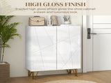 Narrow Shoe Storage Cabinet with Soft-Close Hinges and Adjustable Shelves for 15-20 Pairs of Shoes, T3398P344126