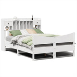 Bed Frame without Mattress White 150x200 cm King Size Solid Wood Pine 3323375