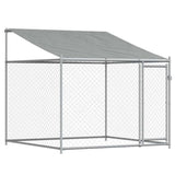 Dog Cage with Roof and Door Grey 12x2x2 m Galvanised Steel 3209572