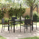 Garden Dining Set 5 pcs Black Poly Rattan 3365390