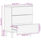 Bedside Cabinet Black 50 x 33 x 62 cm Solid Mango Wood 4018817