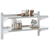 ZNTS 2-Tier Wall Shelf 100x40x60 cm Silver Stainless Steel 30309