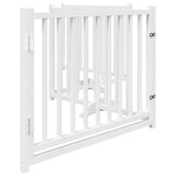 Dog Gate with Door Foldable 4 Panels White 320 cm Solid Wood Fir 352281