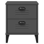 ZNTS Bedside Cabinet VIKEN Anthracite Grey Engineered Wood 374910