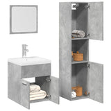 3 Piece Bathroom Furniture Set Concrete Grey Engineered Wood 3324867