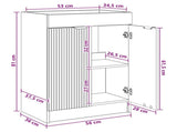 Bathroom under Sink Cabinet Black 56 x 37.5 x 81 cm 890095