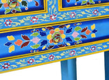 Sideboard with Drawers Solid Mango Wood Turquoise Hand Painted 244840