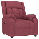 Massage Chair Wine Red Fabric 348123