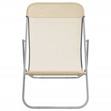 Folding Beach Chairs 2 pcs Cream Textilene&Powder-coated Steel 360192