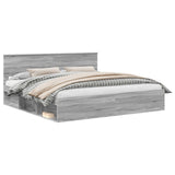 Bed Frame Grey Sonoma 200 x 200 cm Solid Pine Wood 3410560