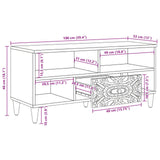 TV Cabinet with Shelf Brown 100 x 33.5 x 46 cm Solid Mango Wood 4018348