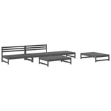 5 Piece Garden Lounge Set Grey Solid Wood Pine 3186601