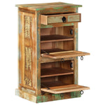 ZNTS 4-Layer Shoe Cabinet with Drawer Solid Reclaimed Wood 243974