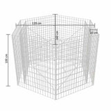 Hexagonal Gabion Raised Bed 160x140x100 cm 142535