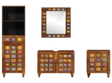 Bathroom Furniture Set with Shelf 4 pcs Walnut Solid Mango Wood 3310092