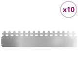 Lawn Edgings 10 pcs Silver 103 x 0.05 x 22 cm Galvanised Steel 874801