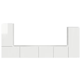 TV Cabinet Set 4 pcs High Gloss White Engineered Wood 3409118