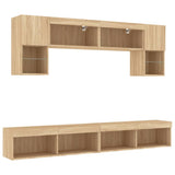6 Piece TV Wall Units with LED Sonoma Oak Engineered Wood 3216706