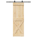 Sliding Door NARVIK Natural and Black 70 x 210 cm 3445359