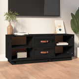 TV Cabinet Black 100x34x40 cm Solid Wood Pine 818229