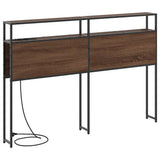 Storage Headboard with Shelf Brown oak 135 cm Engineered wood 859749