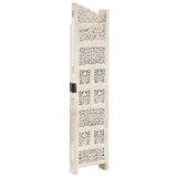 Hand carved 4-Panel Room Divider White 160x165 cm 285327