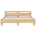 ZNTS Bed Frame with LED without Mattress Sonoma Oak 160x200 cm 3207534