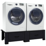 Washing Machine Pedestal 2 pcs Black 127 x 54.5 x 32.5 cm Steel 42022036