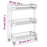 Storage Trolley 59x20x75 cm Aluminium 154618